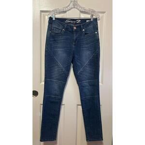 Seven7 Premium Denim Skinny Moto Jeans- Embroidered Pockets Size 8 y2k